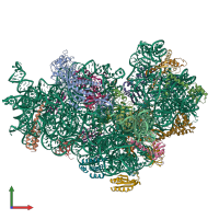 PDB entry 5me0 coloured by chain, front view.