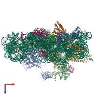 PDB entry 5me0 coloured by chain, top view.