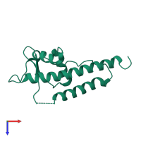 PDB entry 5mec coloured by chain, top view.