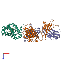PDB entry 5mes coloured by chain, top view.