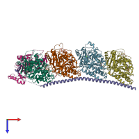 PDB entry 5mf4 coloured by chain, top view.