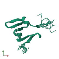 PDB entry 5mfy coloured by chain, ensemble of 10 models, front view.