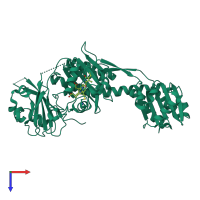 PDB entry 5mg1 coloured by chain, top view.