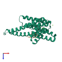 PDB entry 5mhc coloured by chain, top view.