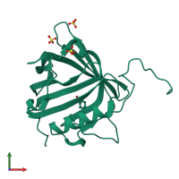PDB entry 5mhh coloured by chain, front view.