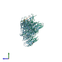 PDB entry 5mho coloured by chain, side view.