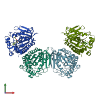 PDB entry 5mif coloured by chain, front view.