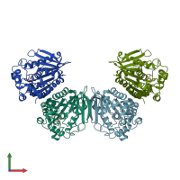 PDB entry 5mii coloured by chain, front view.