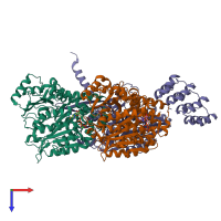 PDB entry 5mio coloured by chain, top view.