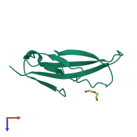 PDB entry 5mj1 coloured by chain, top view.