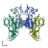 PDB entry 5mjk coloured by chain, front view.