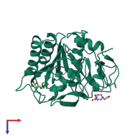 PDB entry 5mjl coloured by chain, top view.