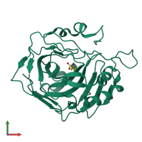 PDB entry 5mjn coloured by chain, front view.