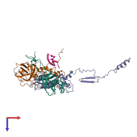 PDB entry 5mjv coloured by chain, top view.