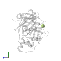 2-acetamido-2-deoxy-beta-D-glucopyranose in PDB entry 5mkt, assembly 1, side view.