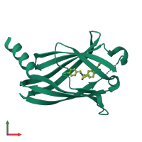 PDB entry 5ml2 coloured by chain, front view.