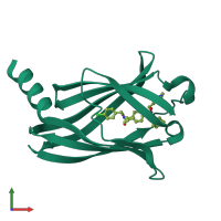 PDB entry 5ml3 coloured by chain, front view.