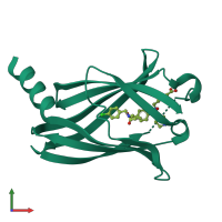 PDB entry 5ml6 coloured by chain, front view.