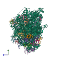 PDB entry 5mlc coloured by chain, side view.