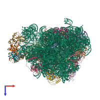 PDB entry 5mlc coloured by chain, top view.