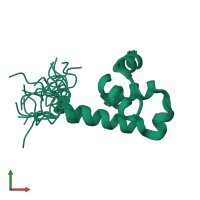 PDB entry 5mmc coloured by chain, ensemble of 20 models, front view.