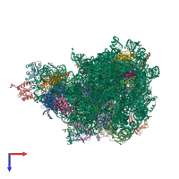 PDB entry 5mmi coloured by chain, top view.
