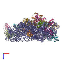 PDB entry 5mmj coloured by chain, top view.