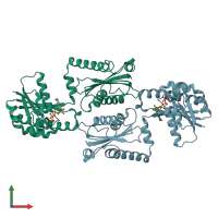 PDB entry 5mn7 coloured by chain, front view.
