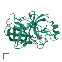 PDB entry 5mna coloured by chain, top view.