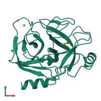 PDB entry 5mnx coloured by chain, front view.