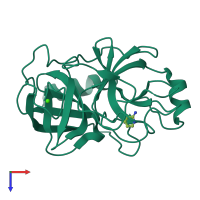 PDB entry 5mnx coloured by chain, top view.