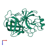 PDB entry 5mnz coloured by chain, top view.