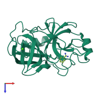 PDB entry 5mo0 coloured by chain, top view.