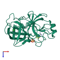 PDB entry 5mos coloured by chain, top view.