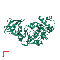 Casein kinase II subunit alpha in PDB entry 5mov, assembly 1, top view.