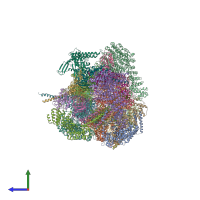 PDB entry 5mpc coloured by chain, side view.