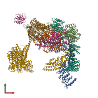 PDB entry 5mpe coloured by chain, front view.