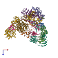 PDB entry 5mpe coloured by chain, top view.