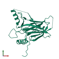 PDB entry 5mpi coloured by chain, front view.