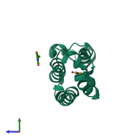 PDB entry 5mpz coloured by chain, side view.