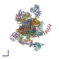 PDB entry 5mq0 coloured by chain, side view.