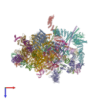 PDB entry 5mq0 coloured by chain, top view.