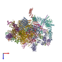 PDB entry 5mq0 coloured by chain, top view.