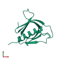 PDB entry 5mr1 coloured by chain, front view.