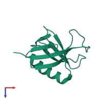 PDB entry 5mr1 coloured by chain, top view.