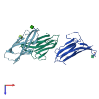 PDB entry 5mr2 coloured by chain, top view.