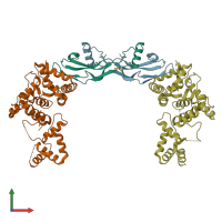 PDB entry 5mr4 coloured by chain, front view.