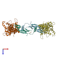 PDB entry 5mr4 coloured by chain, top view.