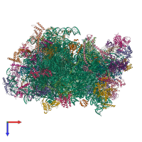 PDB entry 5mre coloured by chain, top view.
