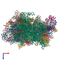 PDB entry 5mrf coloured by chain, top view.